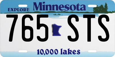 MN license plate 765STS