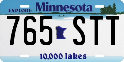 MN license plate 765STT