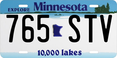 MN license plate 765STV