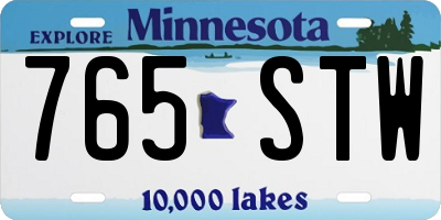 MN license plate 765STW