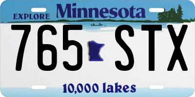 MN license plate 765STX