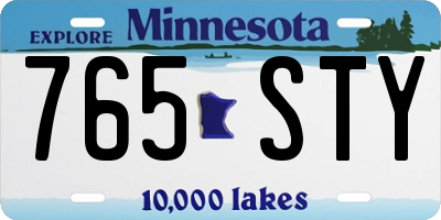 MN license plate 765STY