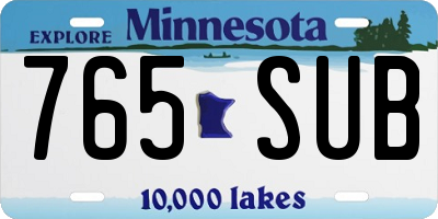 MN license plate 765SUB