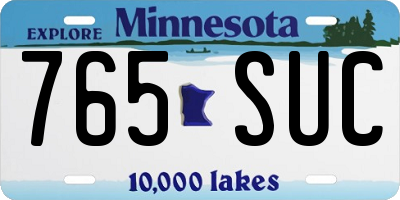 MN license plate 765SUC