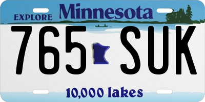 MN license plate 765SUK