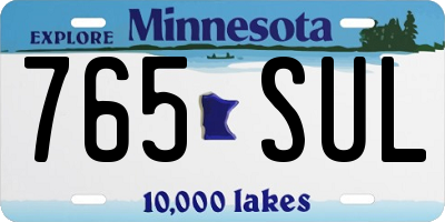 MN license plate 765SUL