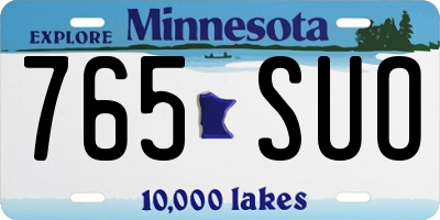 MN license plate 765SUO