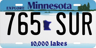 MN license plate 765SUR