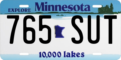 MN license plate 765SUT