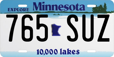 MN license plate 765SUZ