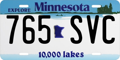 MN license plate 765SVC