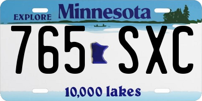 MN license plate 765SXC