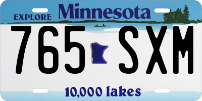 MN license plate 765SXM