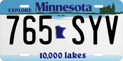MN license plate 765SYV