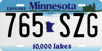 MN license plate 765SZG