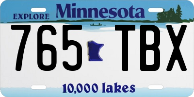 MN license plate 765TBX