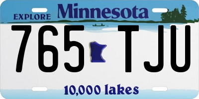 MN license plate 765TJU