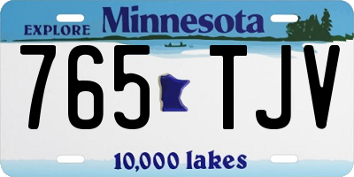 MN license plate 765TJV