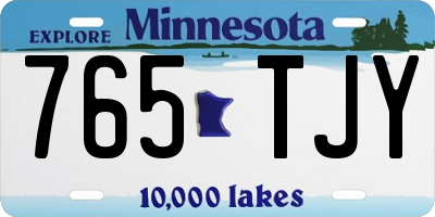 MN license plate 765TJY