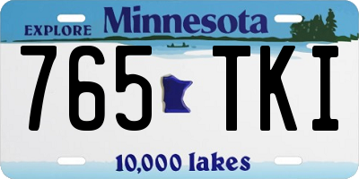 MN license plate 765TKI