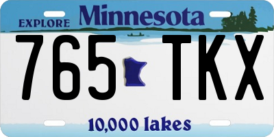 MN license plate 765TKX