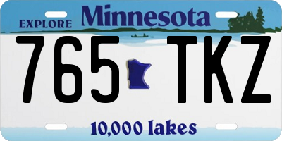 MN license plate 765TKZ