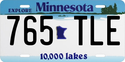 MN license plate 765TLE