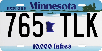 MN license plate 765TLK