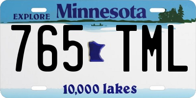 MN license plate 765TML