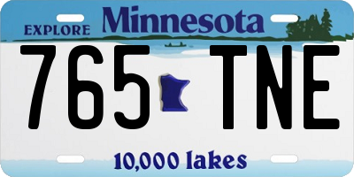 MN license plate 765TNE