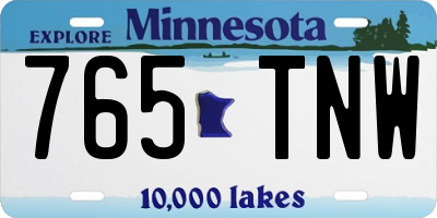 MN license plate 765TNW