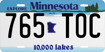 MN license plate 765TOC