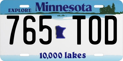MN license plate 765TOD