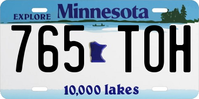 MN license plate 765TOH