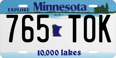MN license plate 765TOK