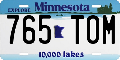 MN license plate 765TOM