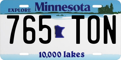 MN license plate 765TON