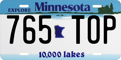 MN license plate 765TOP