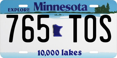 MN license plate 765TOS