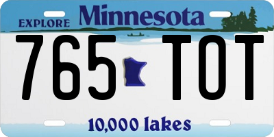 MN license plate 765TOT