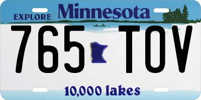 MN license plate 765TOV