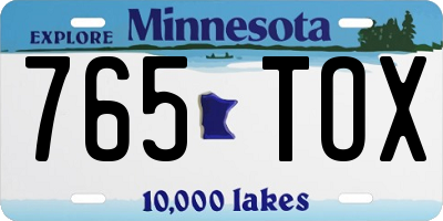 MN license plate 765TOX