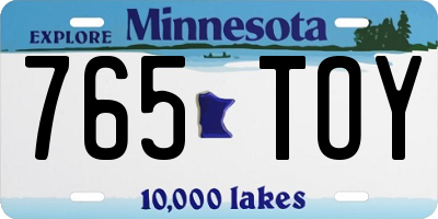 MN license plate 765TOY