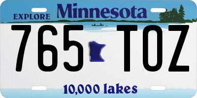 MN license plate 765TOZ