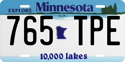 MN license plate 765TPE