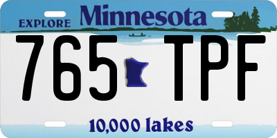 MN license plate 765TPF