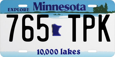 MN license plate 765TPK