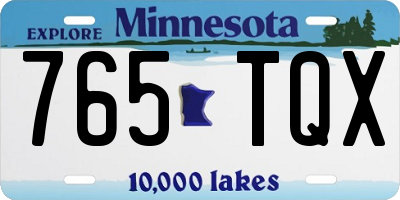 MN license plate 765TQX