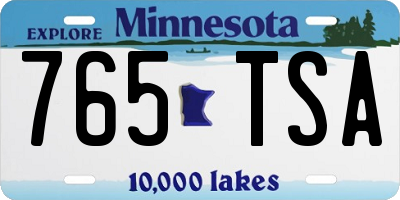 MN license plate 765TSA