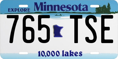 MN license plate 765TSE
